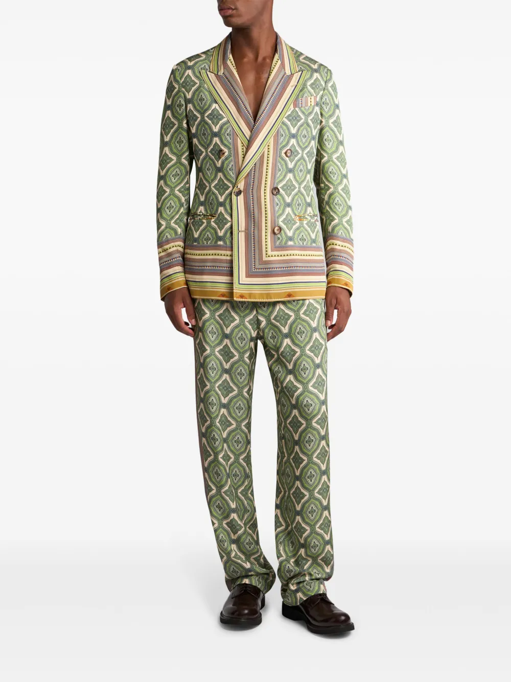 ETRO Broek in pyjama stijl - Groen