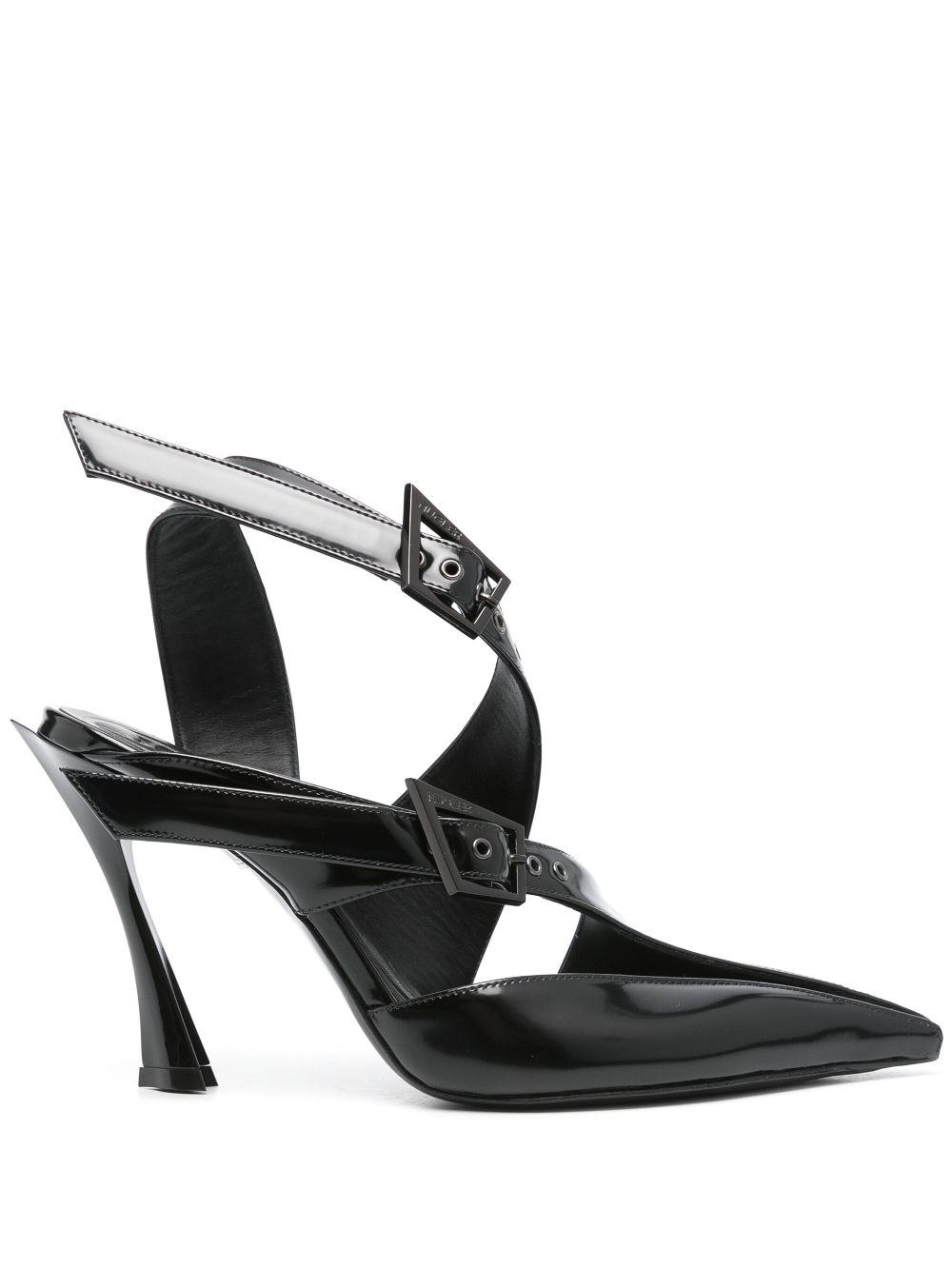 Mugler 95mm Fang mules Black