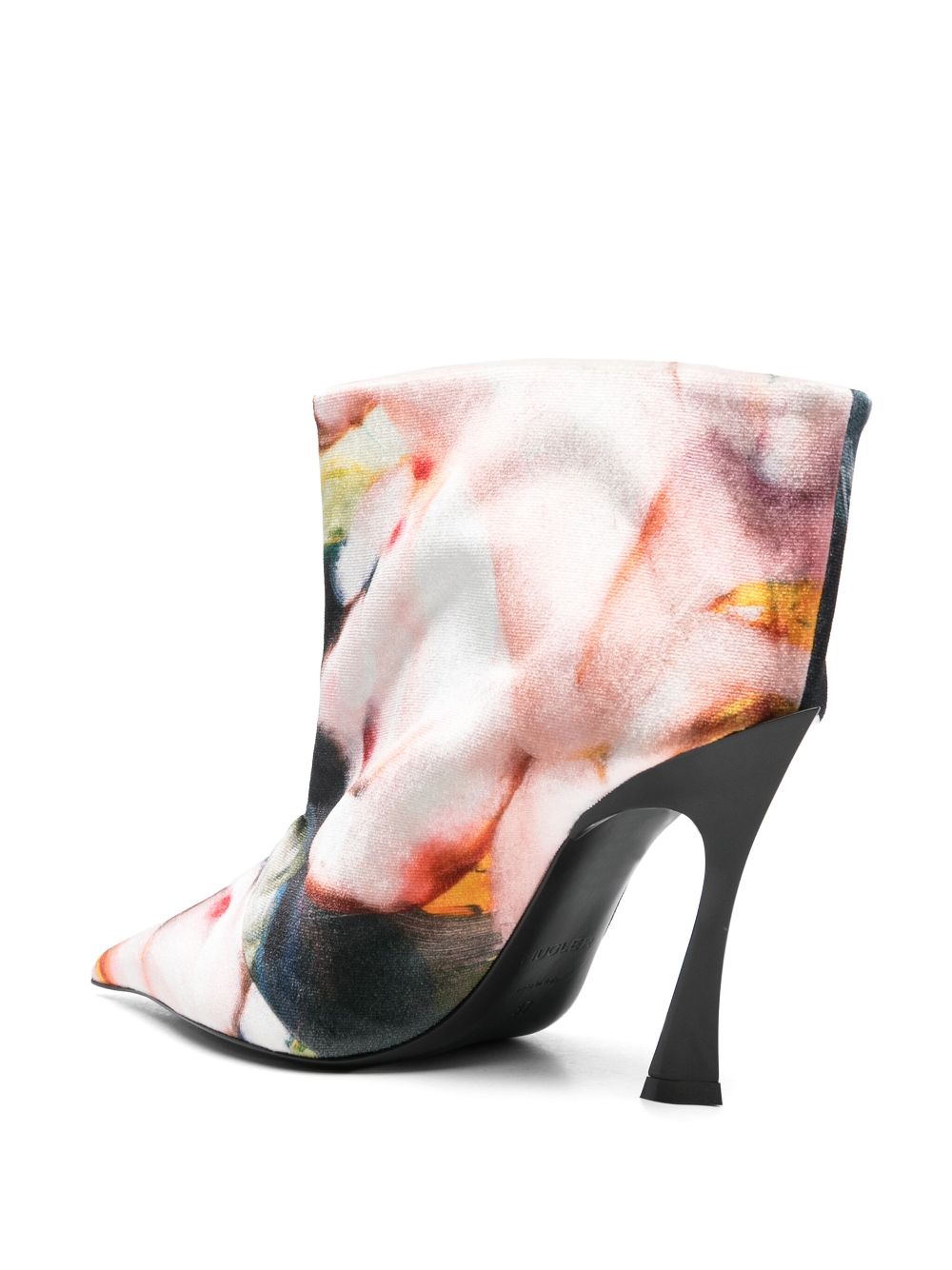 Mugler x Ambera Wellmann 95mm printed velvet boots Green