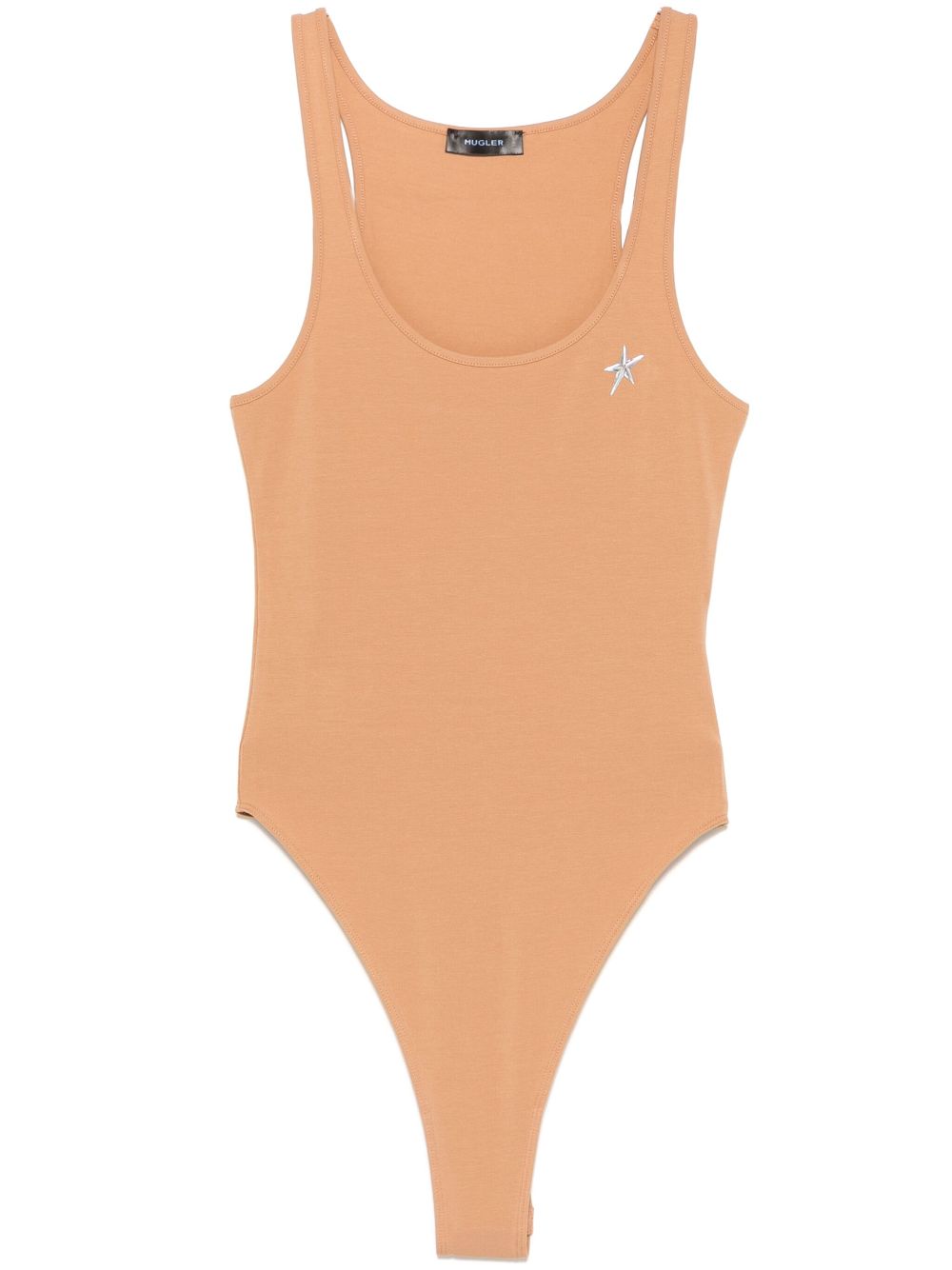 Mugler logo-appliqué bodysuit - Brown