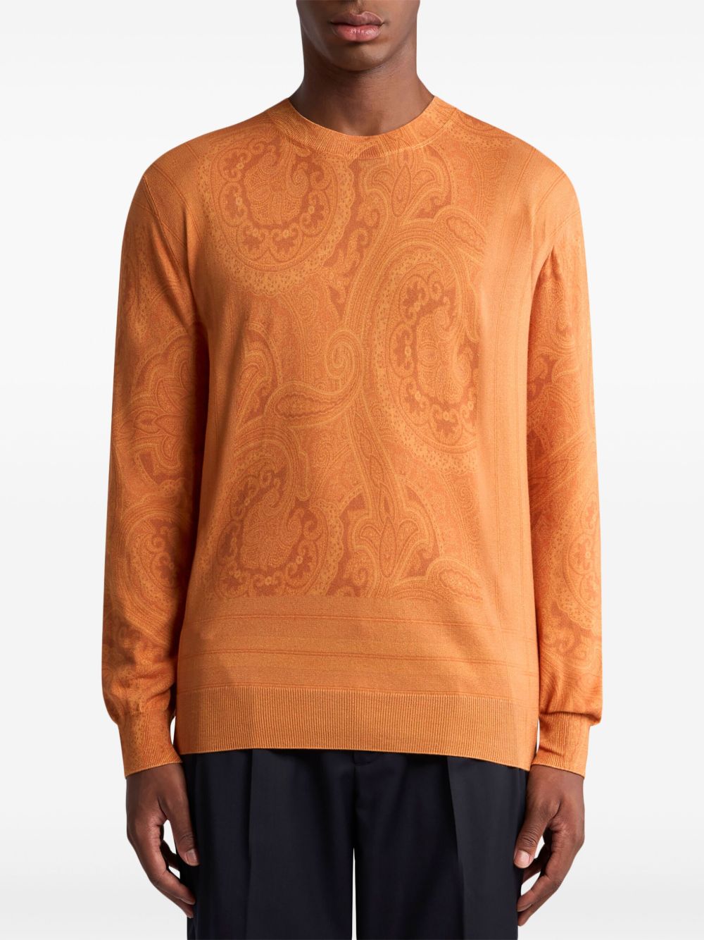 ETRO Trui van zijde-kasjmier met paisley-print - Oranje