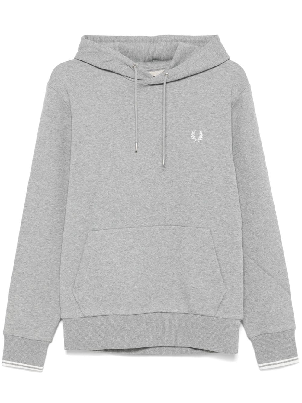 Fred Perry Logo-embroidered Hoodie In Grey