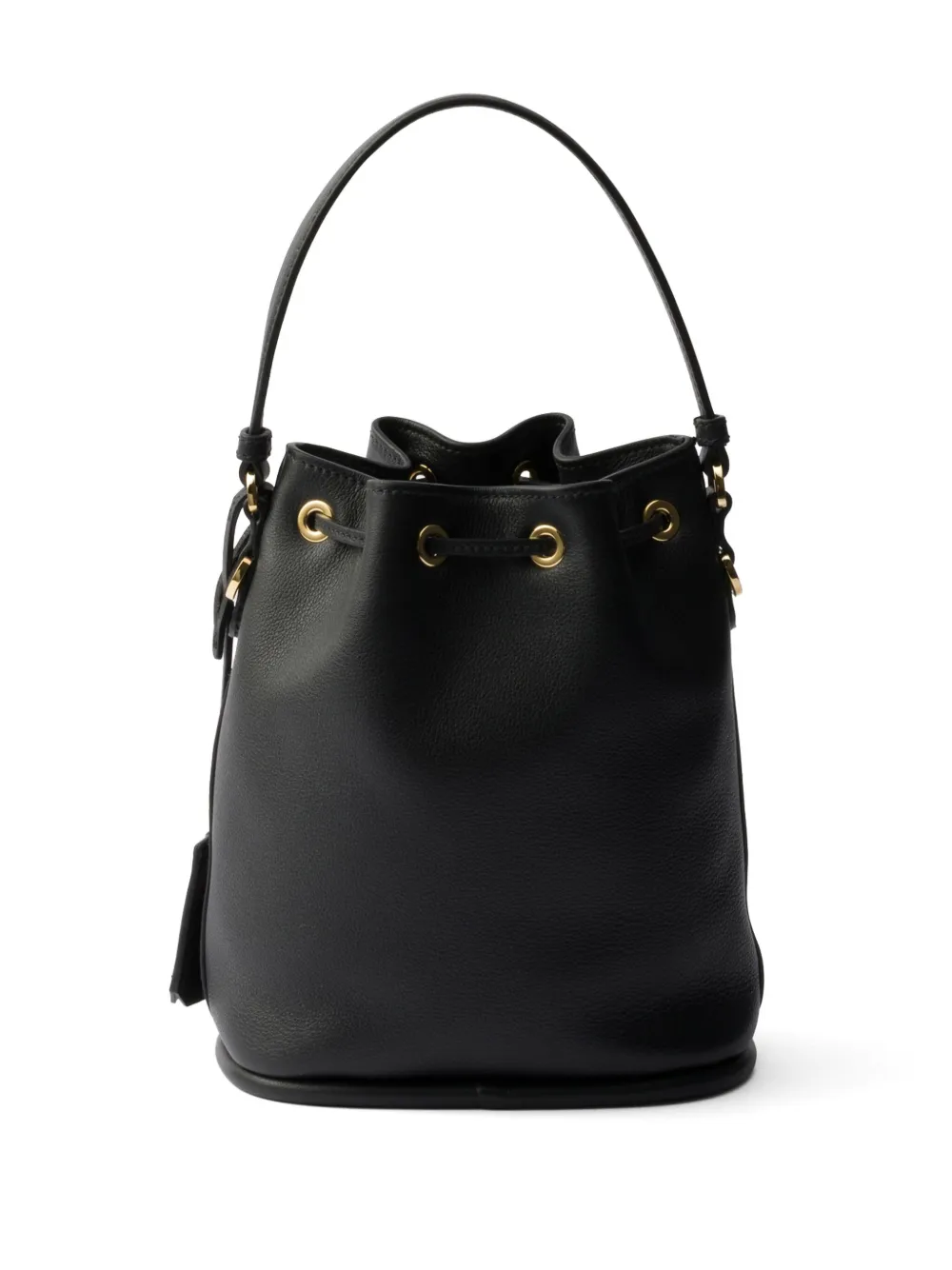 Prada Leren bucket-tas Zwart