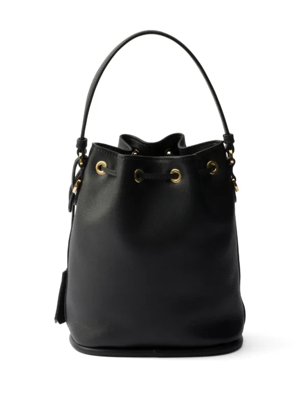 【関税&送料込み】Prada Small Leather Bucket Bag Prada Mini Leather Bucket Bag | Black | FARFETCH PL