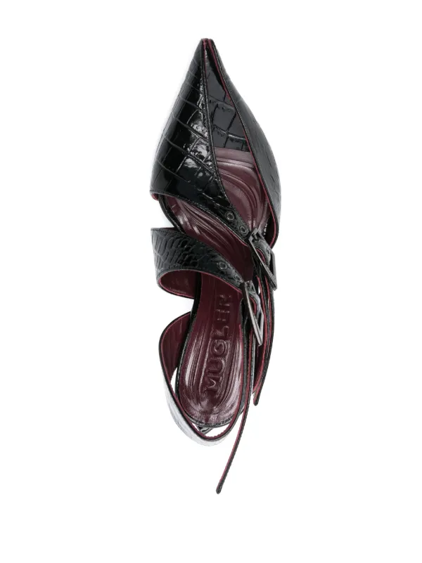 【関税込み】Mugler ブラック Fang 95 アンクルブーツ Black leather Fang 95 ankle boots | MUGLER Official Website
