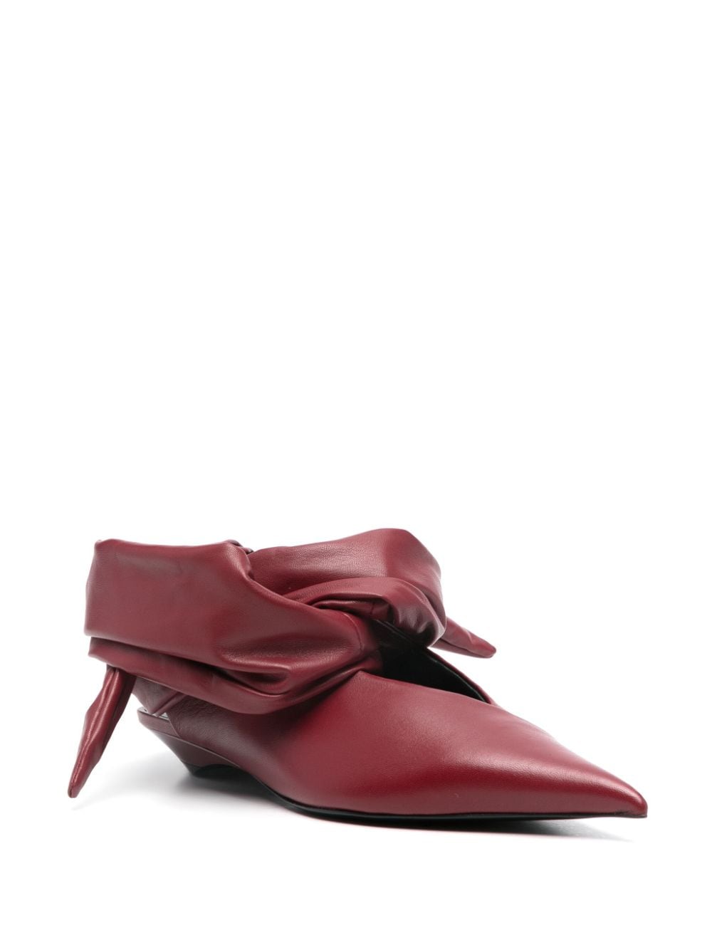 Shop Mugler Leather Knot Mules In Red