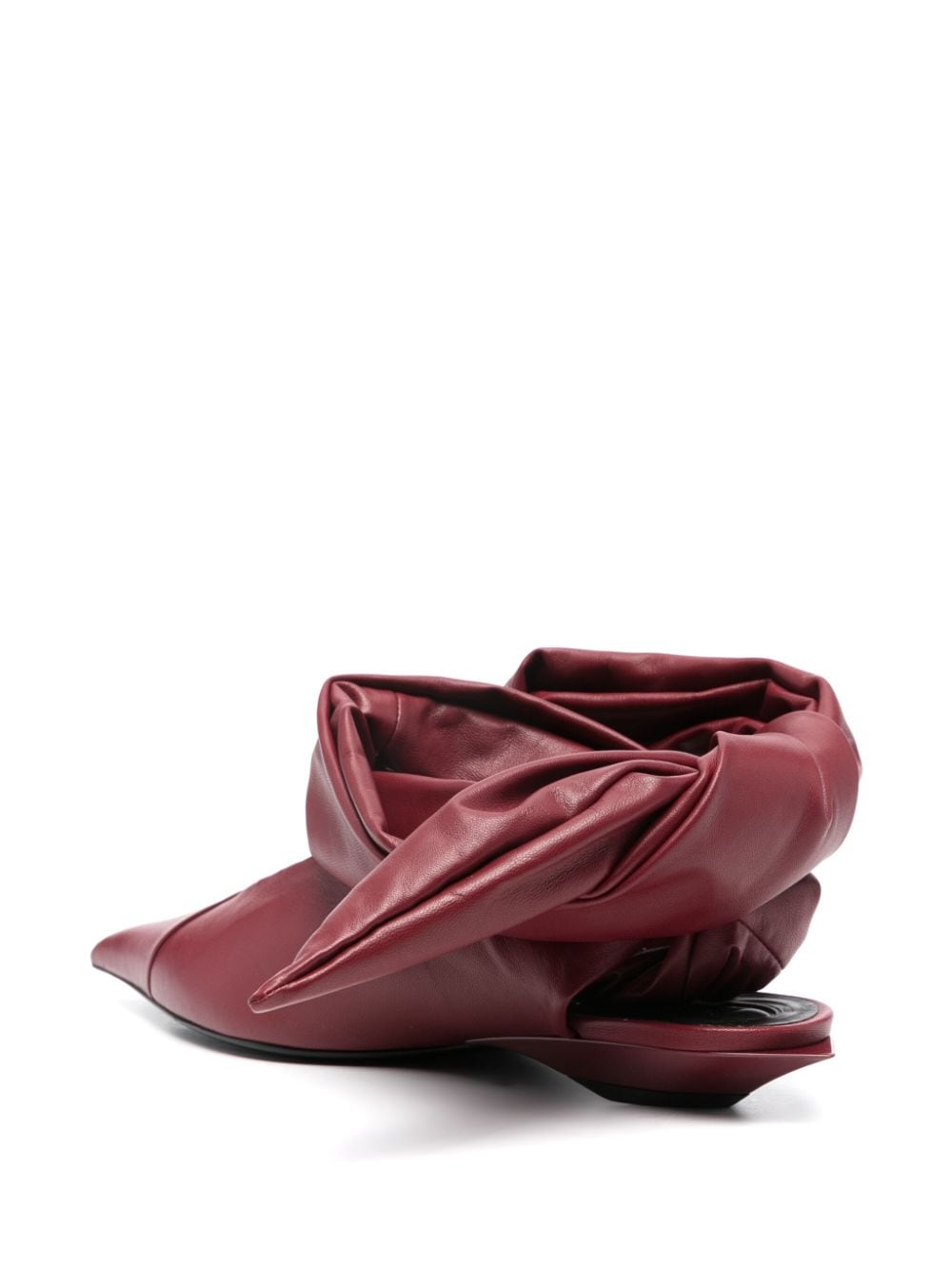 Shop Mugler Leather Knot Mules In Red