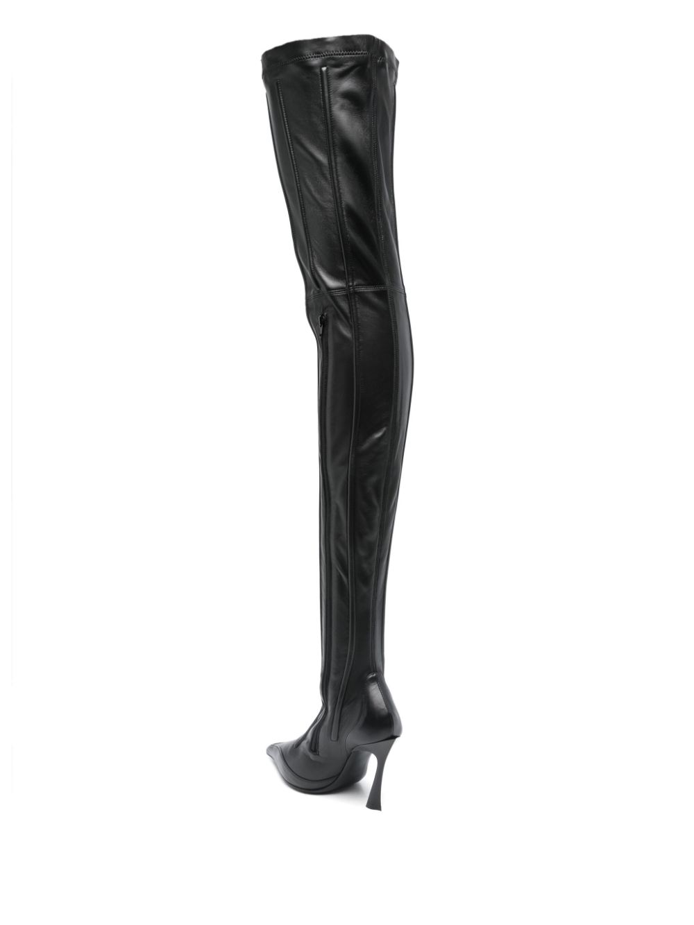 Mugler 95 mm overknee laarzen Zwart