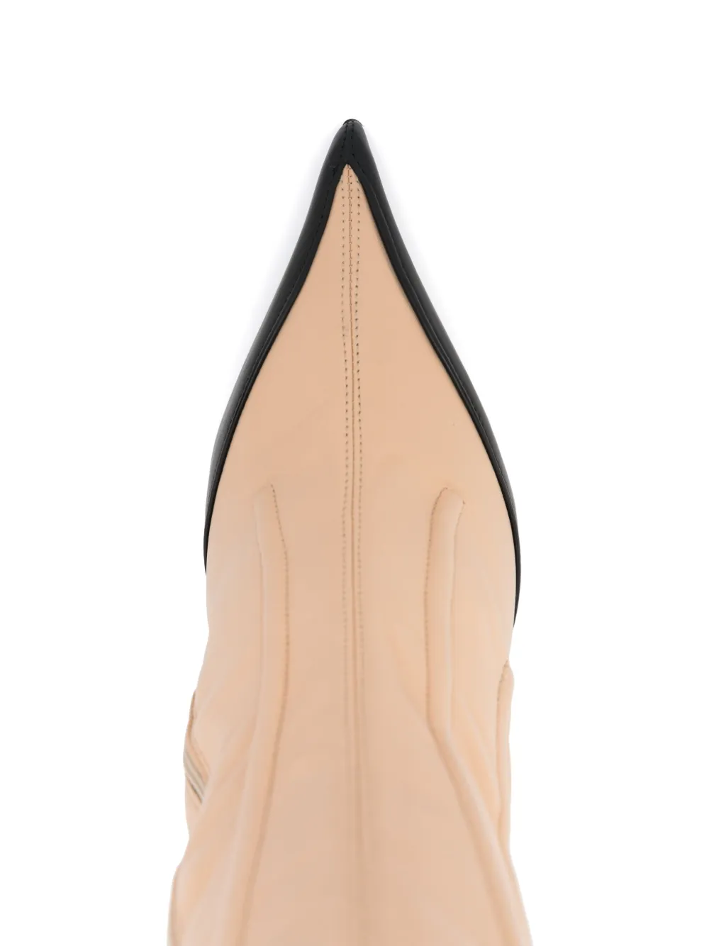 Mugler 95mm leather boned boots Neutrals