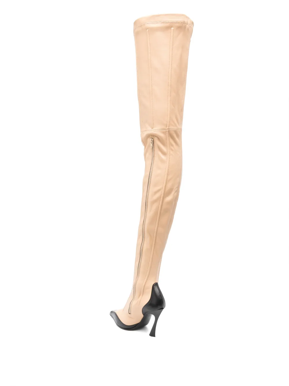 Mugler 95mm leather boned boots Neutrals