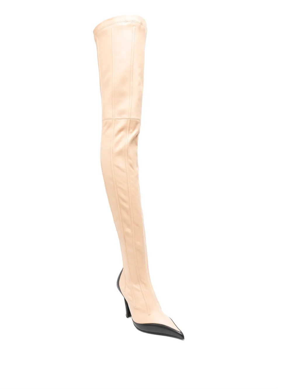 Mugler 95mm leather boned boots Neutrals
