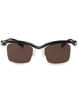 Prada Eyewear スクエアフレーム サングラス | ブラウン | FARFETCH JP