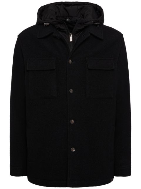 Boggi Milano wool padded shirt jacket