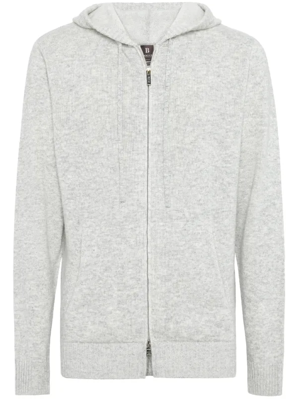 Grey hooded jumper store