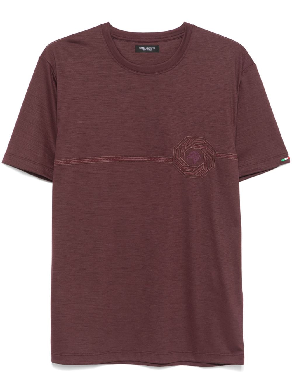 Shop Stefano Ricci Logo-embroidered T-shirt In Purple