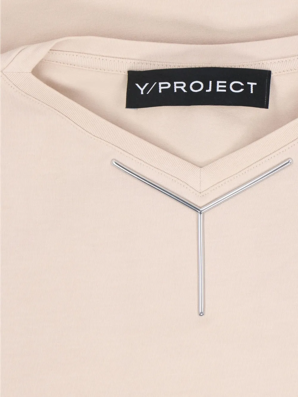 Y/project Logo-appliqué T-shirt In Neutral