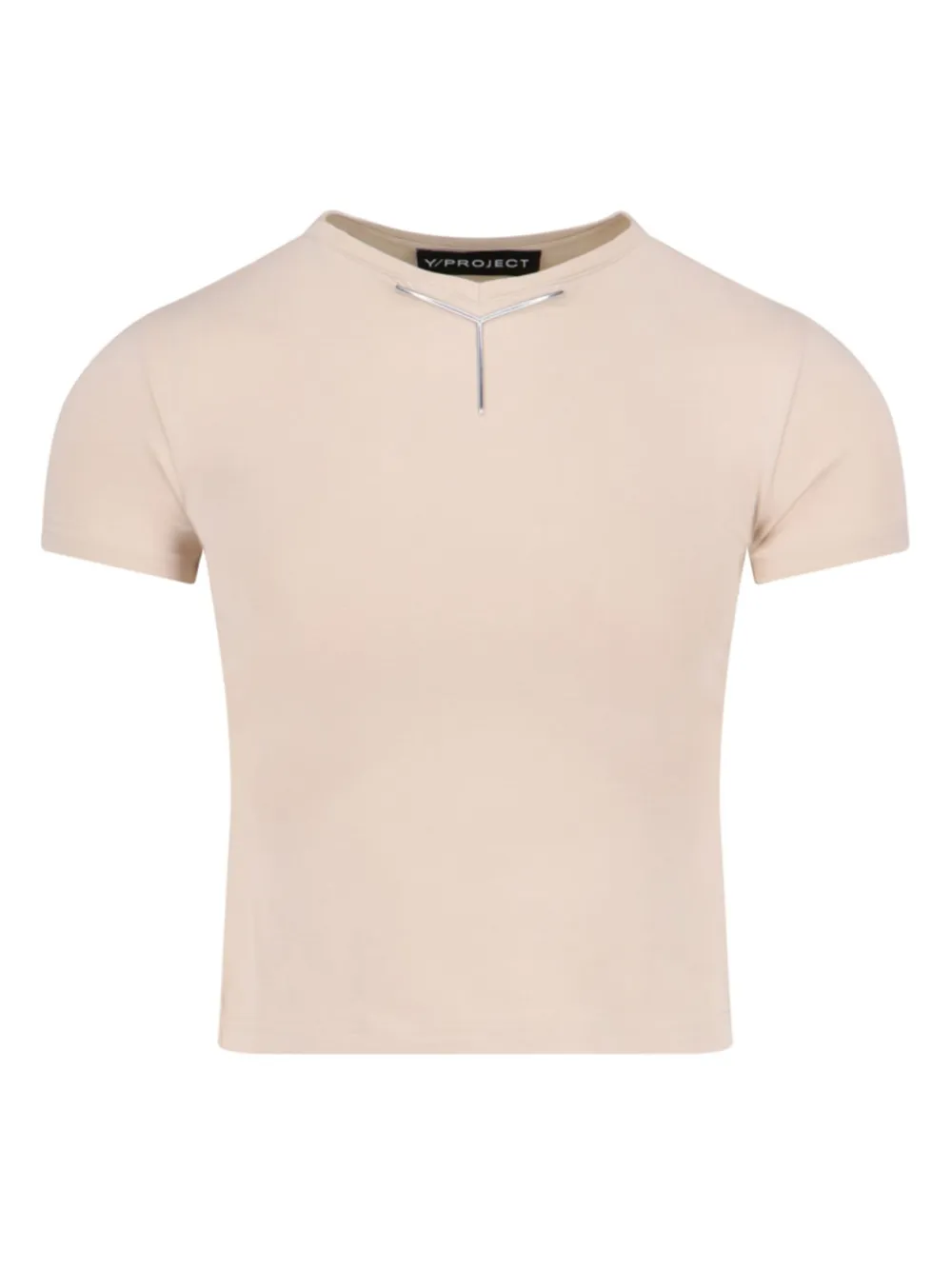 Y/Project logo-appliqué T-shirt | Neutrals | Image 1