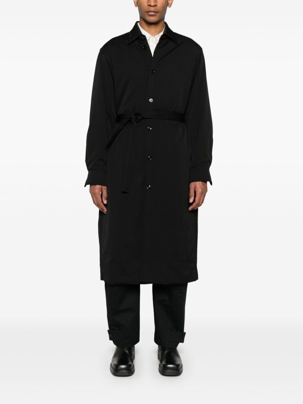 Shop Lemaire Dress Coat In Black