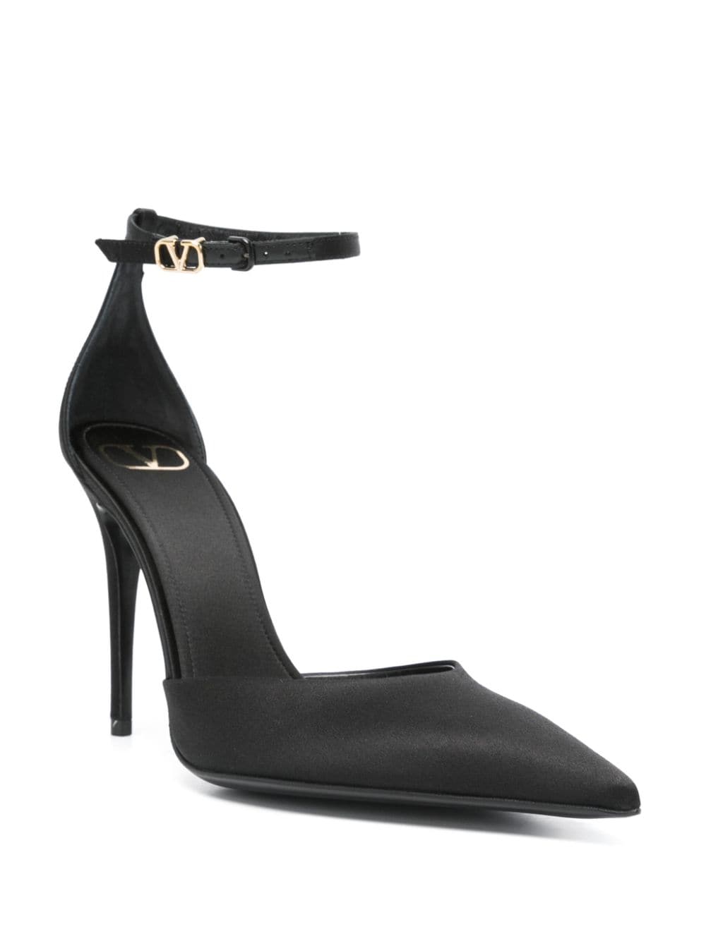 Valentino Garavani 100 mm satijnen pumps - Zwart