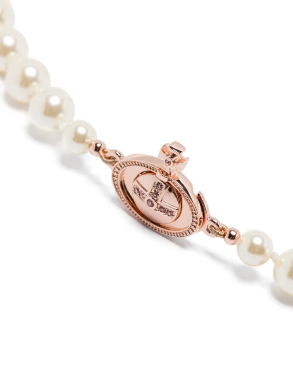 Vivienne Westwood mini shops bas relief bracelet necklace pearl SET ROSE GOLD