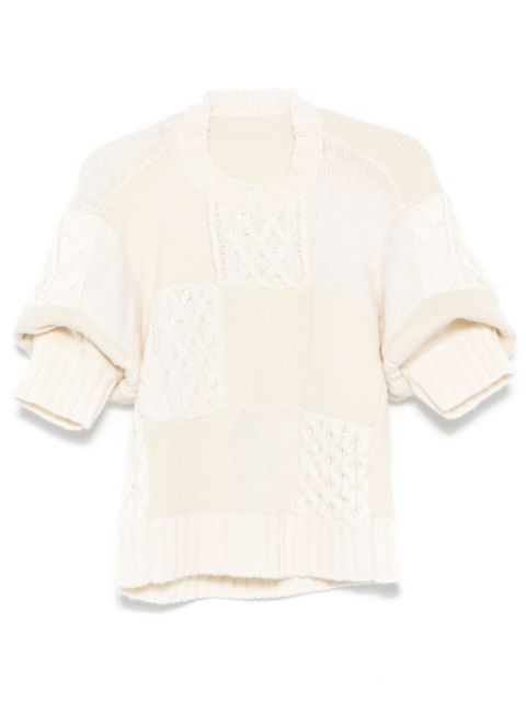 sacai short puff-sleeves jumper