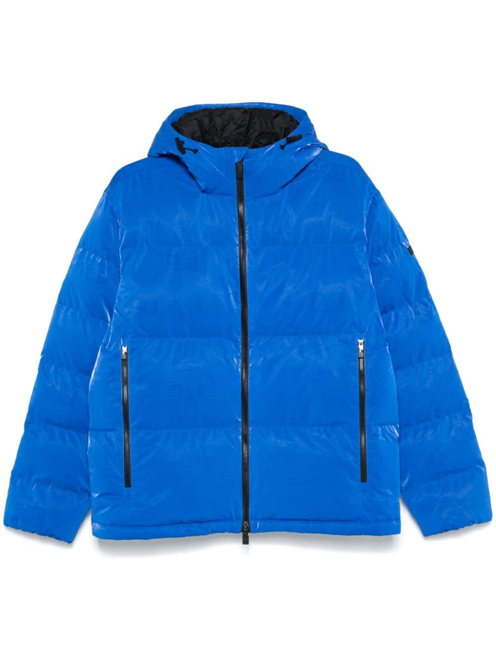 Ea7 Logo-print Puffer Jacket In Blue