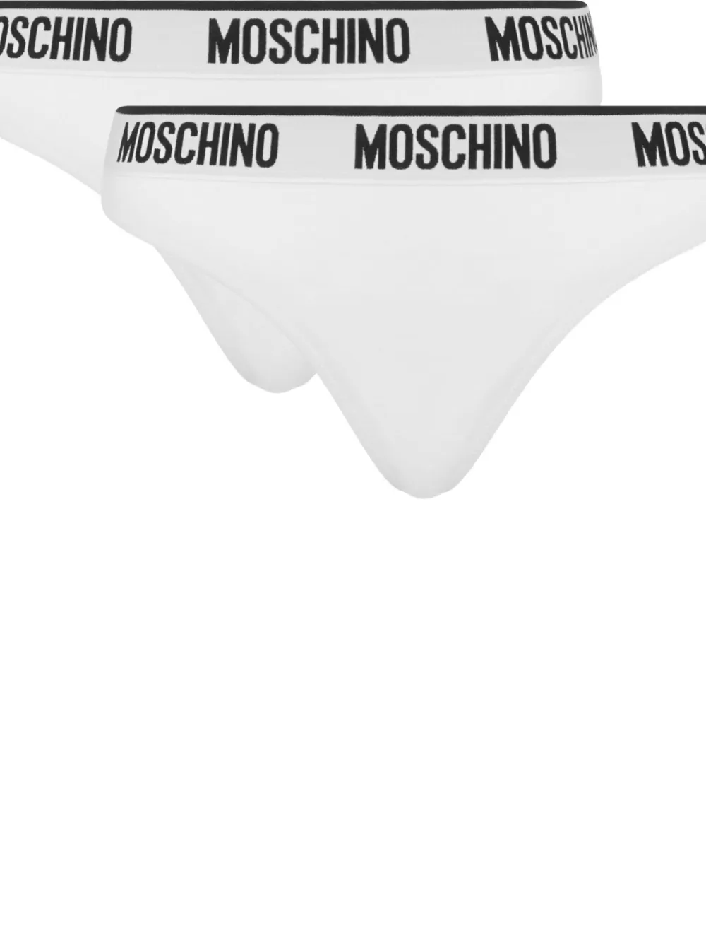 Moschino logo-waistband thongs (pack of two) - Bianco