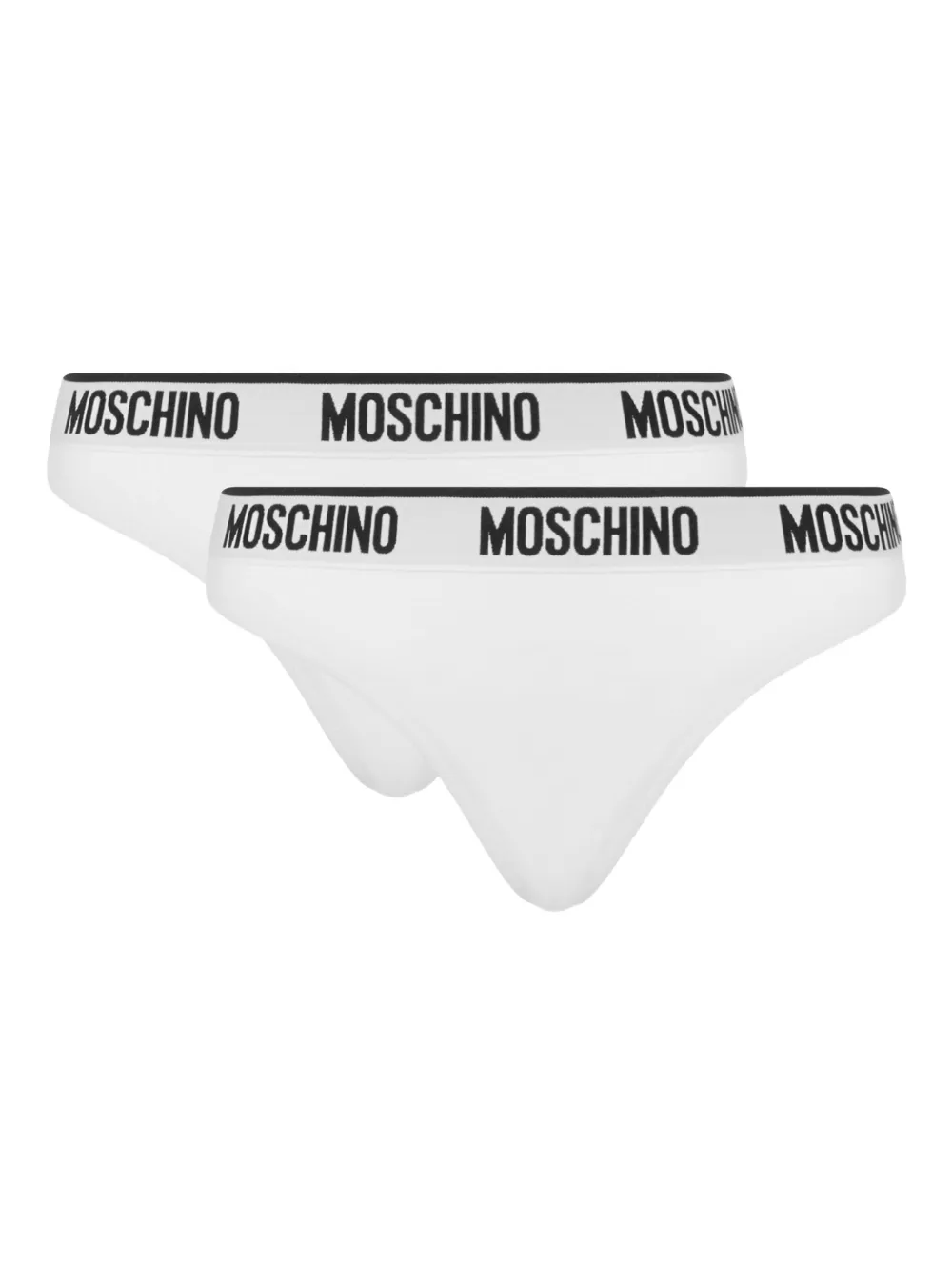 Moschino Logo-waistband Thongs (pack Of Two)
