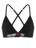 Moschino logo-band bra - Black