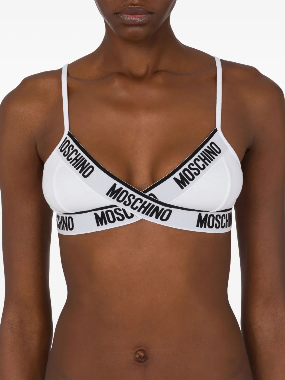 Shop Moschino Logo-tape Bra