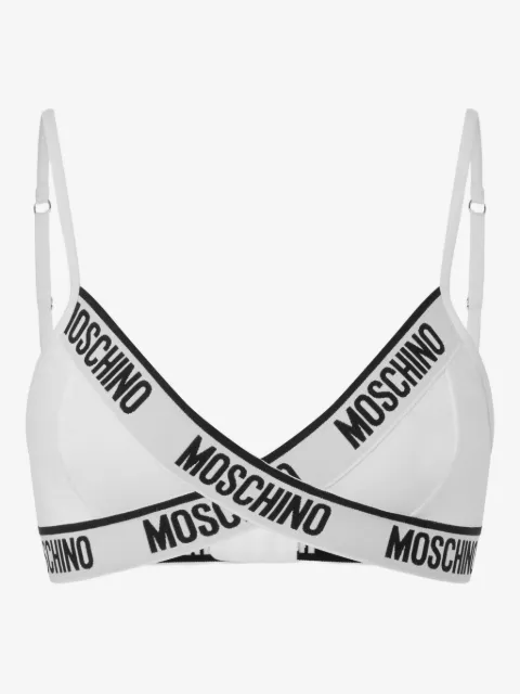 Moschino logo-tape bra