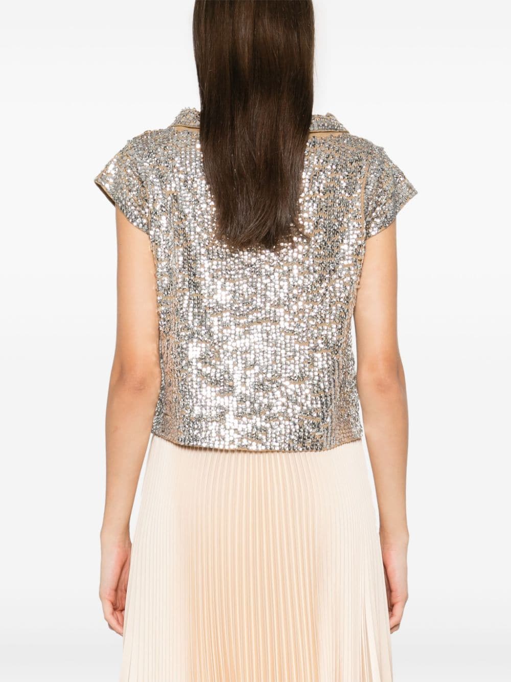 Shop N°21 Sequinned Top In Neutrals