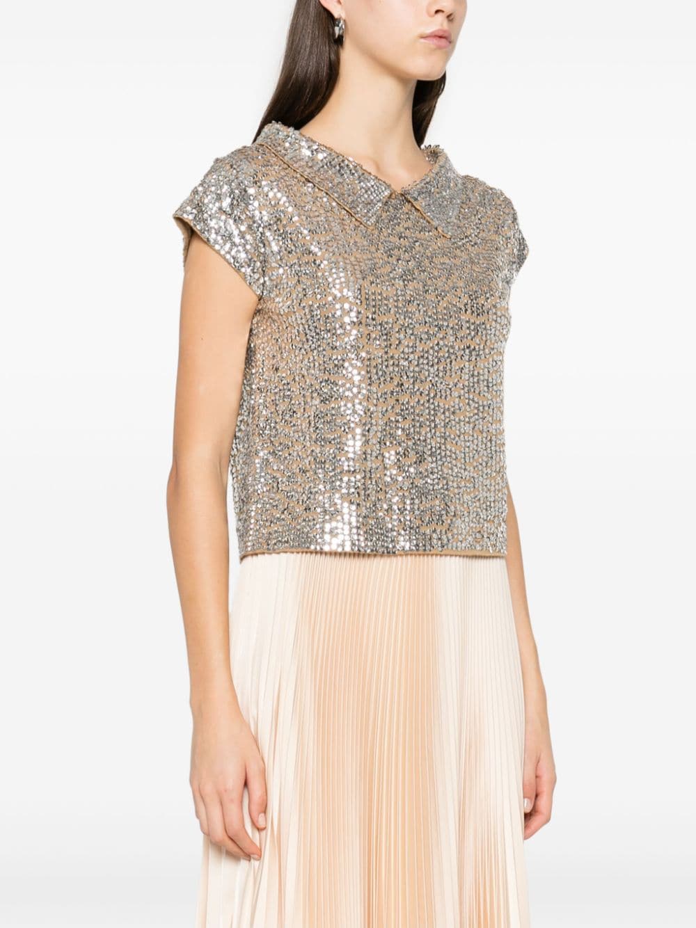 Shop N°21 Sequinned Top In Neutrals