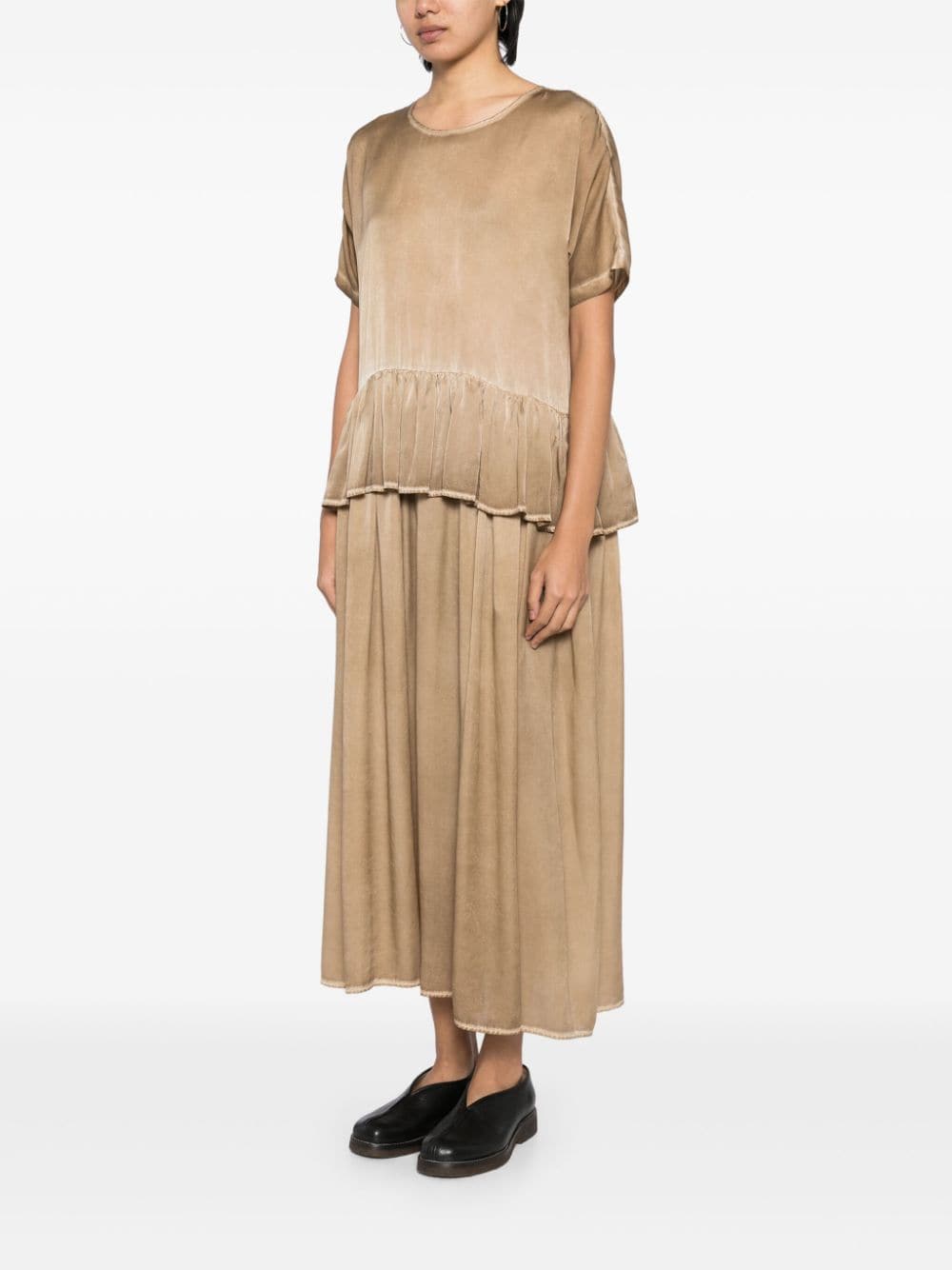 Shop Uma Wang Abril Dress In Brown