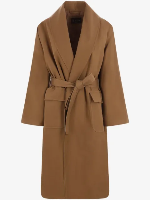 Loro Piana 실크 더블 브레스티드 코트