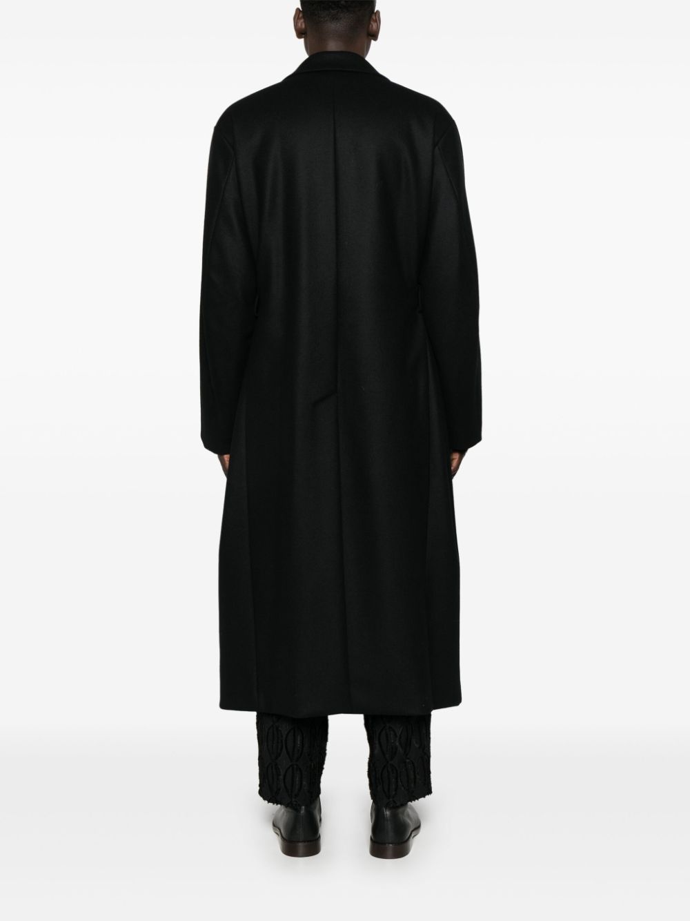 Shop Stein Double-breasted Coat In Schwarz