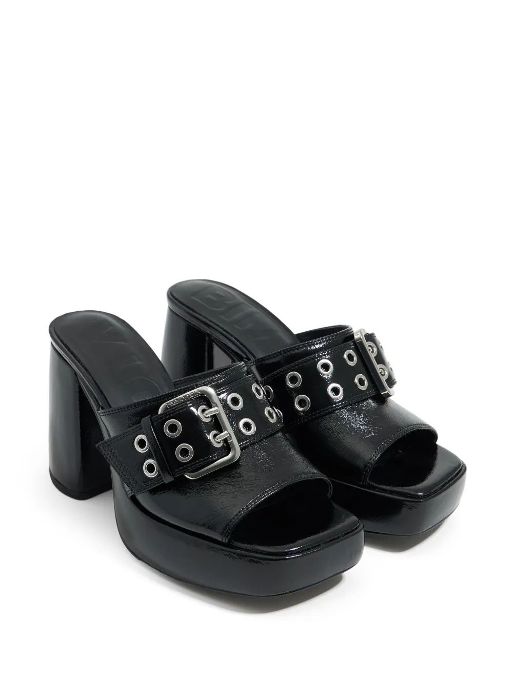 Bimba y Lola 100 mm leren muiltjes Zwart