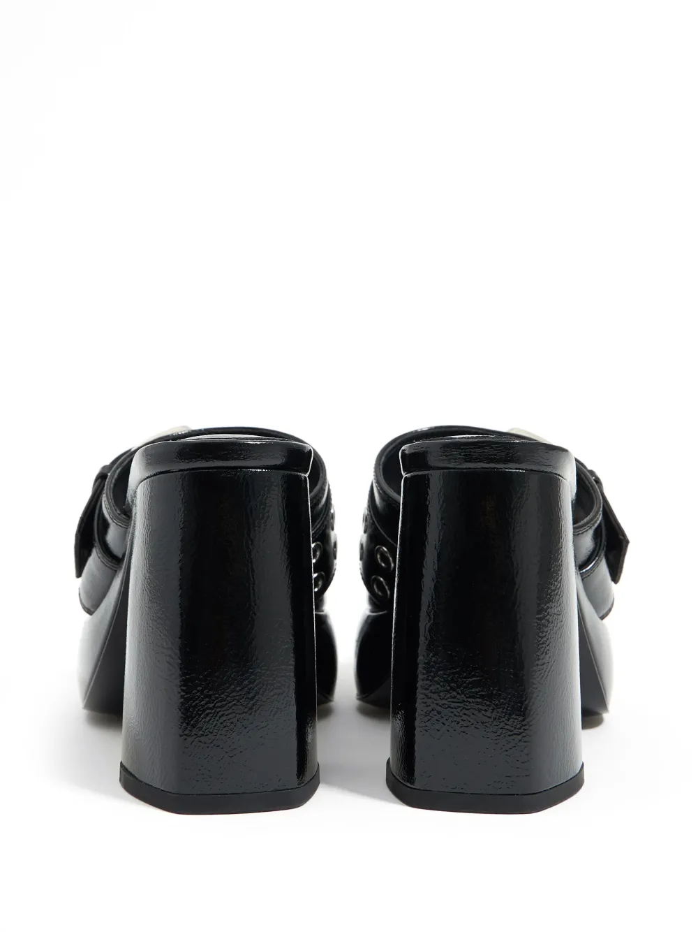 Bimba y Lola 100 mm leren muiltjes Zwart