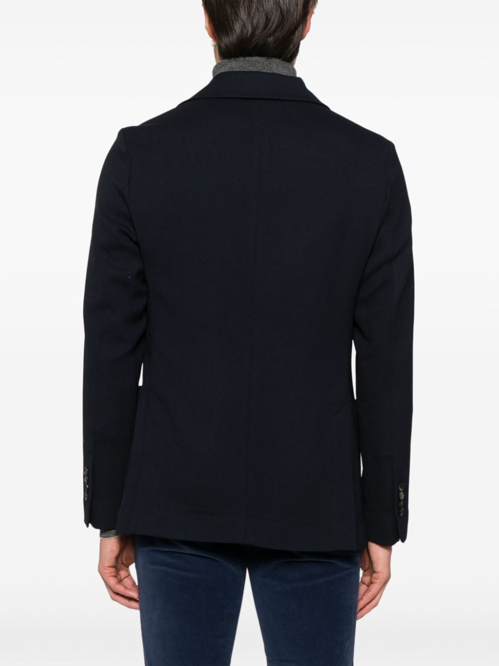 Shop Circolo 1901 Textured Blazer In Blue