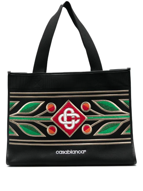 Casablanca Embroidered Tote Bag | Black | FARFETCH