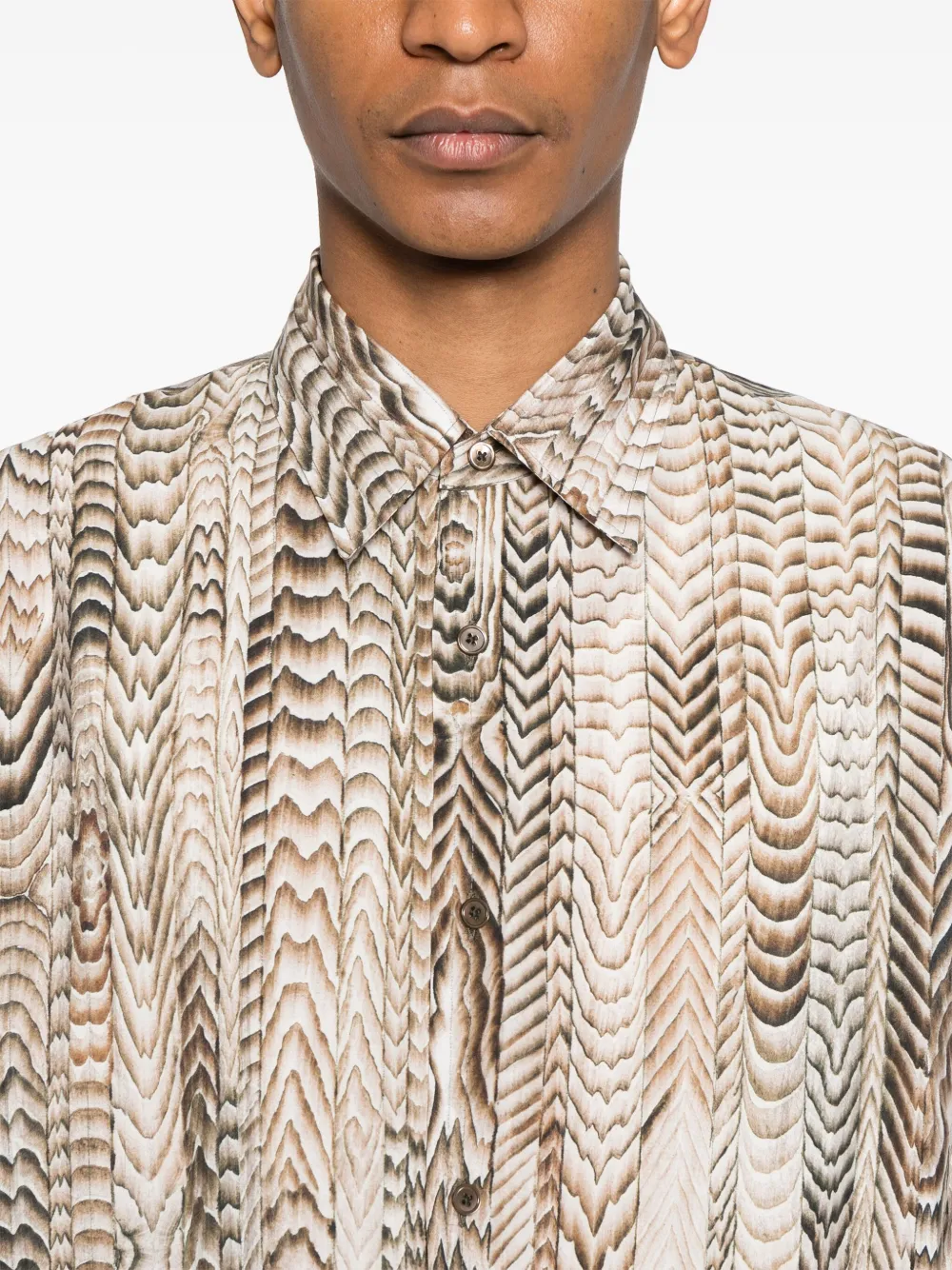 LEMAIRE Shirt met print Beige