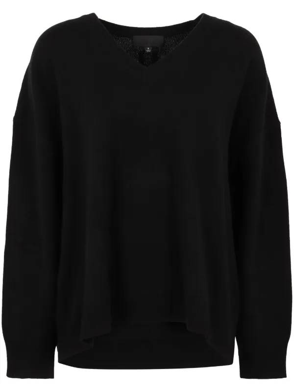 Nili Lotan V-neck Cashmere Jumper in Black
