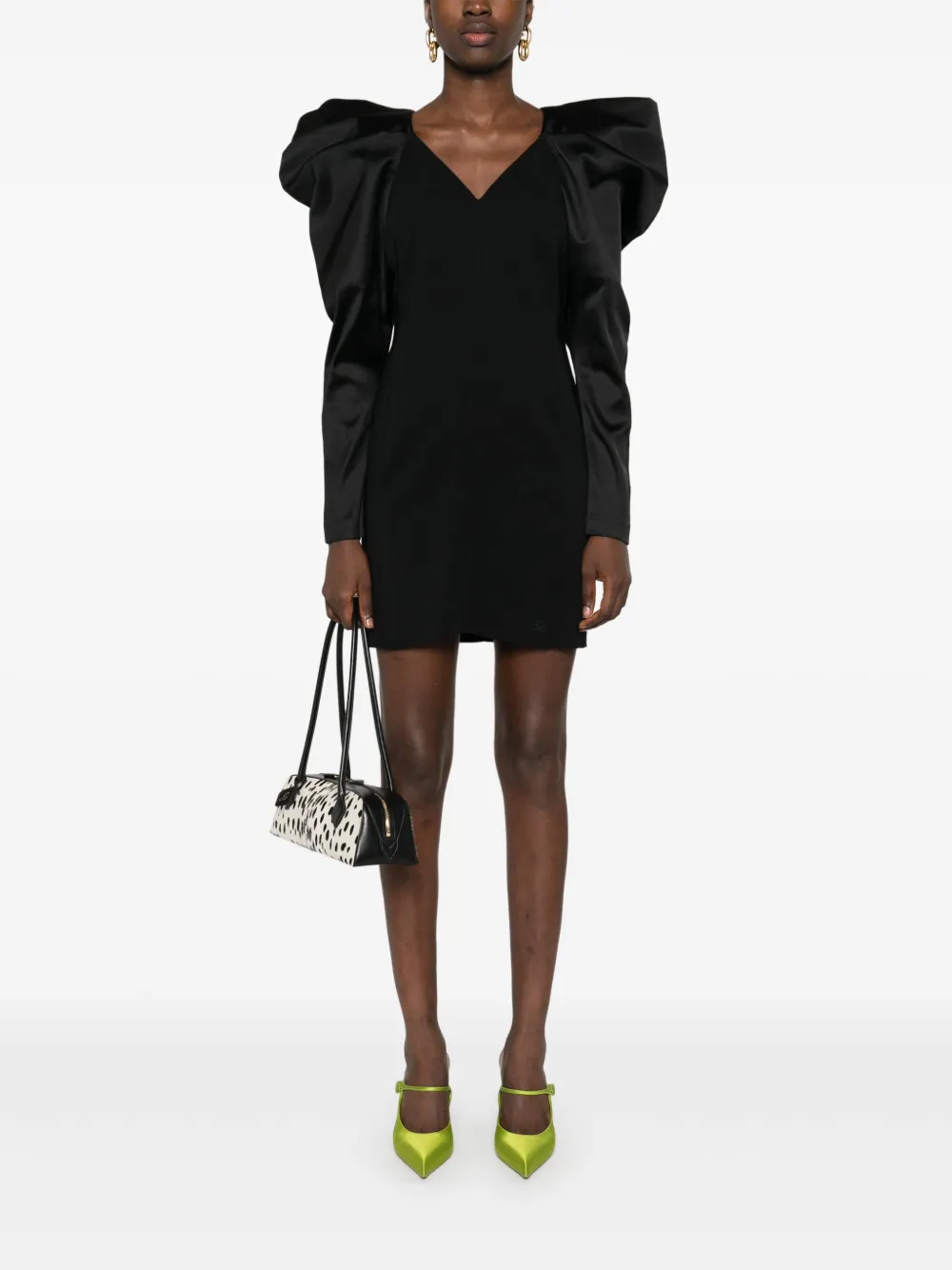 Karl Lagerfeld Mini-jurk met strikmouwen - Zwart