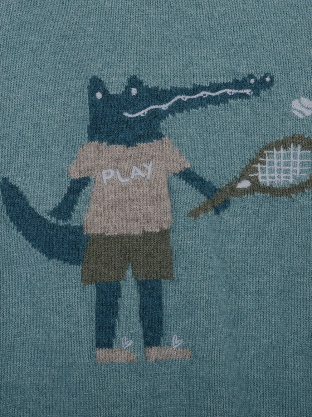 Knot Trui met krokodillen-reliëf Blauw