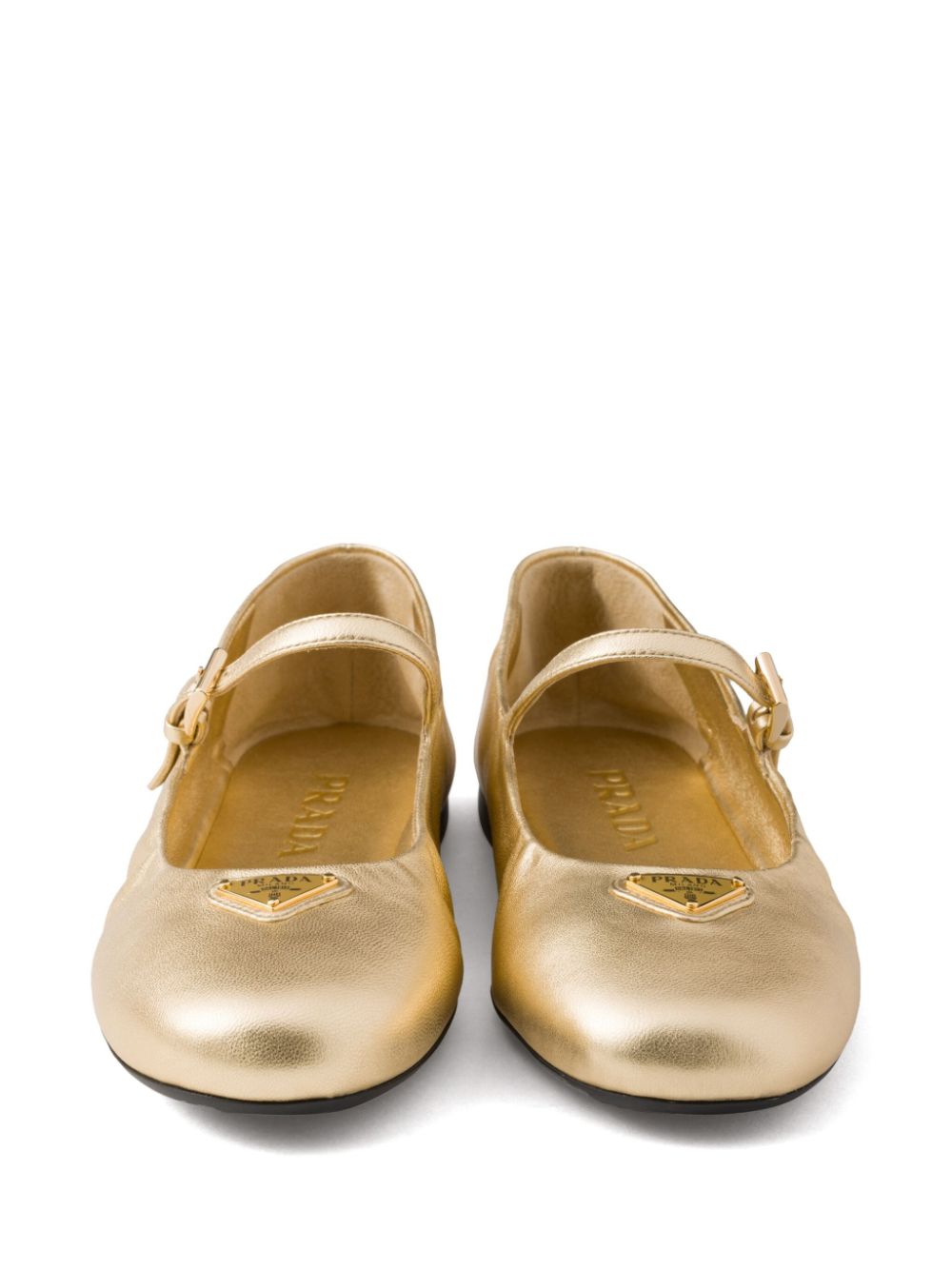 Prada Leren ballerina's Goud