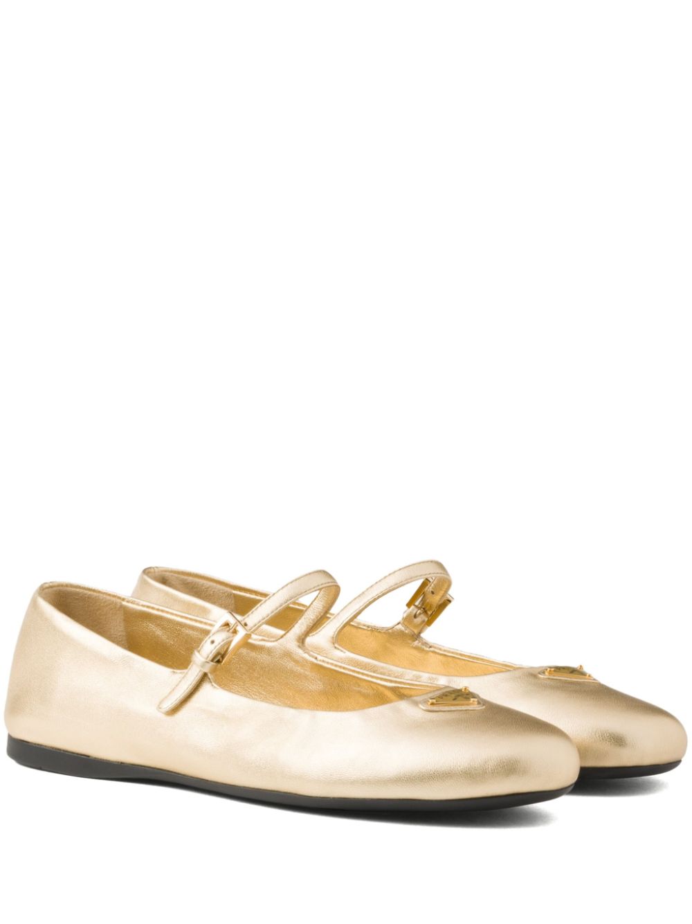 Prada Leren ballerina's Goud