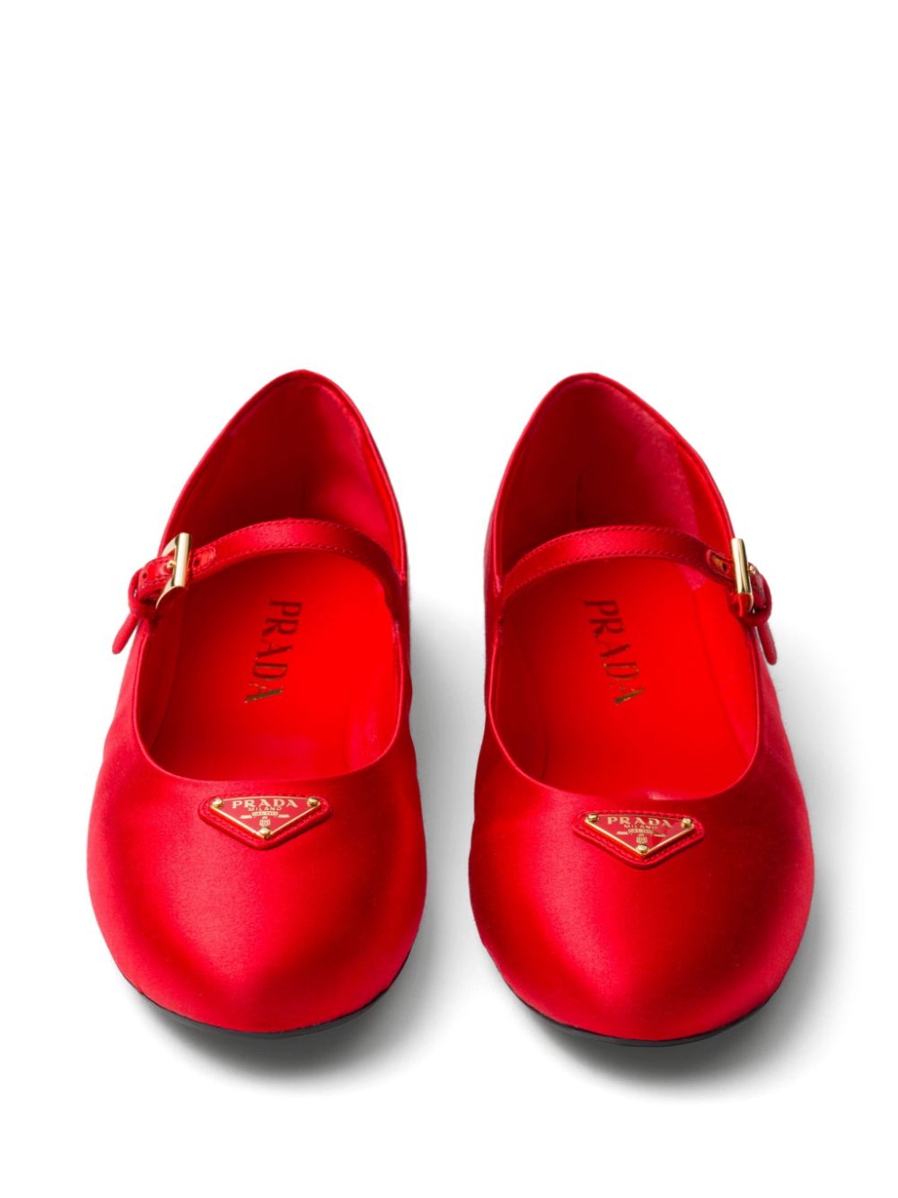 Prada Satijnen ballerina's Rood