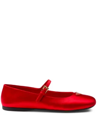 【送料&関税込】Prada Satin Ballerina Flats Cutout satin ballet flats in pink - Prada | Mytheresa