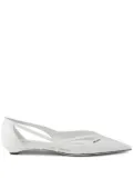 Prada leather cut-out ballerina shoes - White