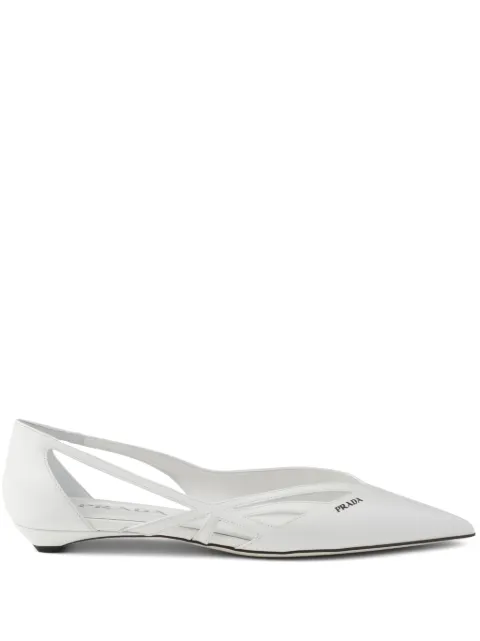 Prada leather cut-out ballerina shoes 